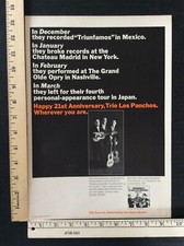 Usado, Raro Orig Antigo 1963 Trio Los Panchos CBS Records Cartaz Estilo Música Anúncio Arte Impressão comprar usado  Enviando para Brazil
