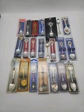 Lote de 22 cucharas de recuerdo coleccionables de peltre plateado y más americanas segunda mano  Embacar hacia Mexico