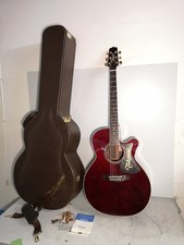 Guitarra acústica elétrica Takamine DMP50S WR vinho tinto com estojo rígido vendida como está comprar usado  Enviando para Brazil
