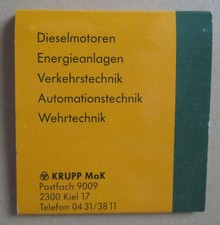 Streichholzheft krupp mak gebraucht kaufen  Neu-Isenburg