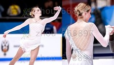 Vestido de patinação artística vestido de patinação no gelo competição patinação branco comprar usado  Enviando para Brazil