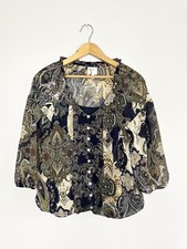 Usado, Blusa feminina de figo e flor manga 3/4 regata embutida paisley tamanho pequeno boho comprar usado  Enviando para Brazil