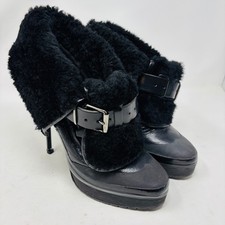 Botas de tornozelo femininas Burberry tamanho 40/9 punho shearling plataforma salto agulha, usado comprar usado  Enviando para Brazil