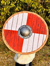 Escudo de madeira viking medieval - Autêntico presente escudo feito à mão usado em batalha comprar usado Escudo de madeira viking medieval - Autêntico presente escudo feito à mão usado em batalha comprar usado  Enviando para Brazil