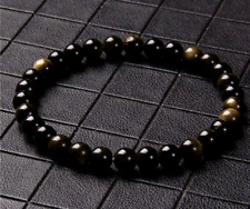Bracelet perles obsidienne d'occasion  Bordeaux-