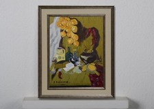 Natureza morta vegetal, pintura a óleo, natureza morta com alho e pão, vintage comprar usado  Enviando para Brazil