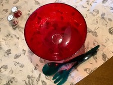 Salatschüssel glas rot gebraucht kaufen  Erkelenz