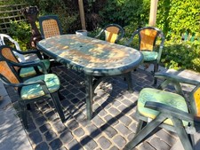 Green patio set for sale  ROYSTON