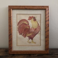 Vintage Original Rooster Watercolor Painting Signed & Framed Kitchen Décor comprar usado Vintage Original Rooster Watercolor Painting Signed & Framed Kitchen Décor comprar usado  Enviando para Brazil