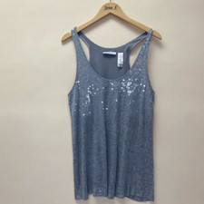 Regata Laundry by Design lantejoulas azul tamanho M sem mangas gola redonda forrada comprar usado  Enviando para Brazil