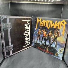 MANOWAR - 2 LP VINYL RECORD METAL LOT All Men, Fighting The World EX/EX, usado comprar usado  Enviando para Brazil