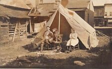 Cartão postal J58/ interessante RPPC c1910 pessoas barraca acampamento cães de estimação 5, usado comprar usado  Enviando para Brazil
