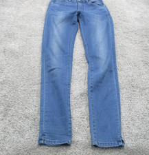 Jeans Lee Riders 10 L28 skimmer no tornozelo médio algodão/denim azul com zíper elástico, usado comprar usado  Enviando para Brazil