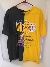 Usado, Camiseta NBA LA Lakers YR dupla face masculina 2XL basquete amarela preta  comprar usado  Enviando para Brazil