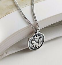Colar feminino de prata esterlina 925 real coroa dupla face Wolf Brave 15-18" comprar usado  Enviando para Brazil