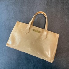 Autêntica bolsa Louis Vuitton vernis monograma Wilshire PM bolsa tote bege esmalte comprar usado  Enviando para Brazil