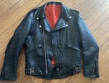 Jaqueta de motociclista de couro preta vintage mascote preta tamanho noturno 36-38, usado comprar usado  Enviando para Brazil