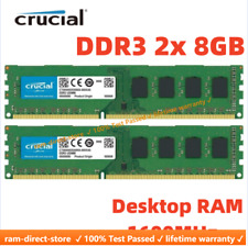 Usado, Memória RAM 16G desktop CRUCIAL DDR3 1600MHz 16GB (2x 8GB) PC3-12800 240 pinos DIMM comprar usado  Enviando para Brazil