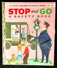 STOP AND GO, SAFETY BOOK ~ w/ WHEEL ~ 1st 'A' ed Little Golden Activity Book A17 comprar usado  Enviando para Brazil
