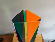 2010 Vasa Velizar Mihich acrílico geométrico colorista pilar 20,5" de altura assinado comprar usado  Enviando para Brazil