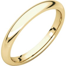 Anel de aliança de casamento 2,5 mm ouro amarelo 18K cúpula lisa meia redonda ajuste confortável comprar usado  Enviando para Brazil