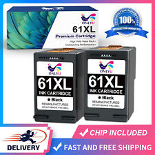 Pacote com 2 cartuchos de tinta preta 61XL substituição para HP Deskjet 1000 1010 1512 2050 comprar usado  Enviando para Brazil