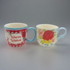 (2) Canecas de café The Pioneer Woman floral rosa desejos quentes cerâmica xícara de chá jardim comprar usado  Enviando para Brazil