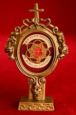 Relíquias de Santa Rosa da Virgem Viterbo. Relicário de metal selado com cera de vedação., usado comprar usado  Enviando para Brazil