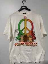 Camiseta masculina Peace Trolls vintage XL cores rasta gráfica anos 90 1992 mudanças comprar usado  Enviando para Brazil