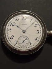 7J 18s Elgin relógio de bolso mostrador aberto em níquel Illinois caixa de relógio, não funciona comprar usado 7J 18s Elgin relógio de bolso mostrador aberto em níquel Illinois caixa de relógio, não funciona comprar usado  Enviando para Brazil