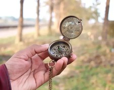 Antiga bússola de bolso de latão vintage bússola náutica bússola marinha presente, usado comprar usado  Enviando para Brazil