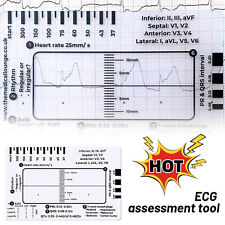 Cartão de escala ECG 7 etapas para cartão de interpretação ECG ferramenta de medição de pinça de plástico,, usado comprar usado  Enviando para Brazil