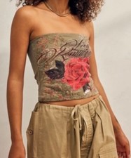 Womens khaki flower for sale  POOLE