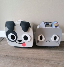 Recipiente de armazenamento simulador de animais de estimação com alça de transporte dálmata cinza gato lote de 2, usado comprar usado  Enviando para Brazil