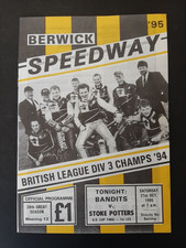 Speedway programme berwick for sale  BROXBURN