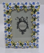 Olivia Riegel Daphne Coleção Floral Moldura 4 x 6 Esmalte/Cristal/Estanho/Seda comprar usado  Enviando para Brazil