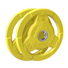 FAGUS H PLACA DE PESO CODIFICADA POR CORES 2 POLEGADAS PLACA DE ADERÊNCIA OLÍMPICA DE BORRACHA PAR AMARELO comprar usado  Enviando para Brazil