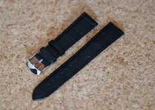 20mm black crocodile for sale  WAKEFIELD