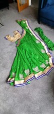 Green indian sari for sale  PUDSEY