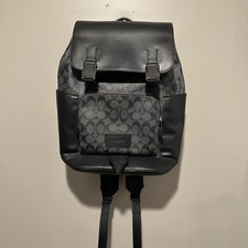 Mochila preta Coach nova sem etiquetas compartimento para laptop preto e cinza logotipo bolsos 16x14 comprar usado  Enviando para Brazil