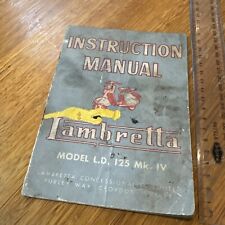 Manual de instrucciones Lambretta modelo L.D. 125 Mk. IV Vintage RARO segunda mano  Embacar hacia Argentina