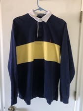 Camisa polo masculina listrada de rúgbi média manga longa vintage Ralph Lauren comprar usado  Enviando para Brazil