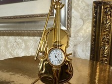 Relógio de violino vintage Music Lover com suporte tom dourado comprar usado  Enviando para Brazil