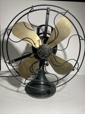 Ventilador de mesa industrial GE General Electric antigo grande 13” lâminas de latão verde, usado comprar usado  Enviando para Brazil