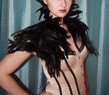 Black feather jacket for sale  LONDON