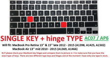 Teclado + dobradiça Apple MacBook Pro Retina Air A1398 A1425 A1502 A1369 A1466 comprar usado  Enviando para Brazil
