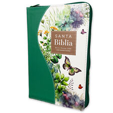 Biblia para Mujer con Cierre Letra Grande RV60 imit piel floral verde con indice segunda mano  Embacar hacia Argentina