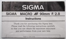 Bedienungsanleitung sigma macr gebraucht kaufen  Filderstadt