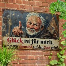 Blechschild glück mir gebraucht kaufen  Limbach-Oberfrohna