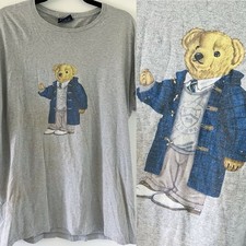 Camiseta polo esportiva masculina vintage Ralph Lauren urso M elegante cinza urso preppy comprar usado  Enviando para Brazil